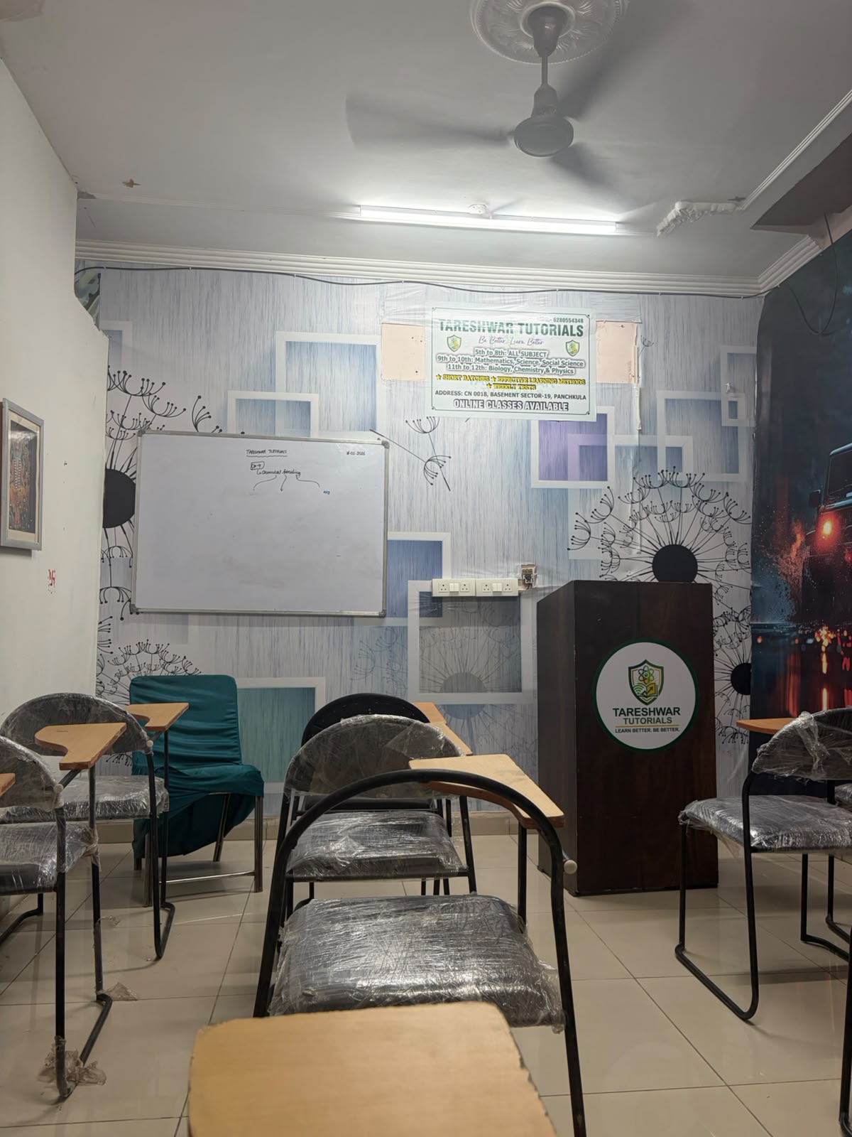 Classroom seating and whiteboard